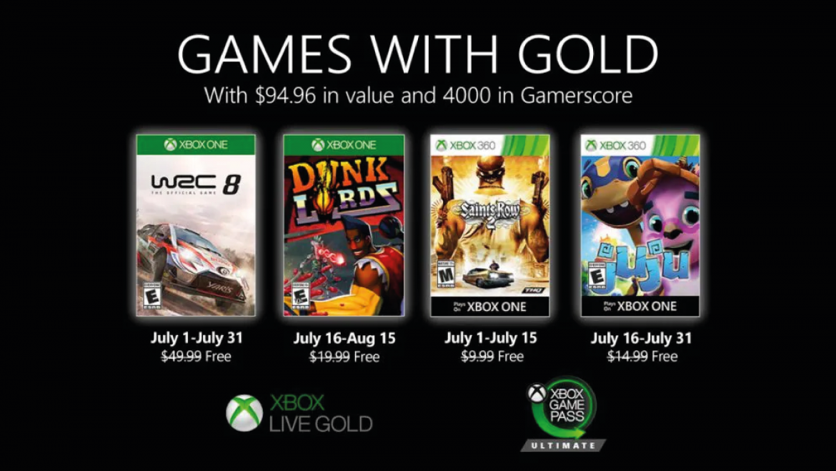 Xbox Gold: Estos son los juegos de Julio 2020